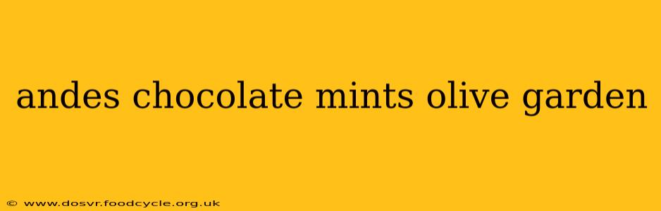 andes chocolate mints olive garden