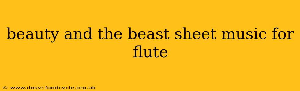 beauty and the beast sheet music for flute