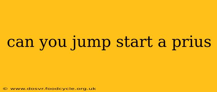 can you jump start a prius