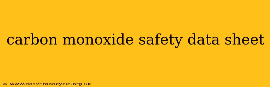 carbon monoxide safety data sheet