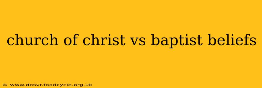 church of christ vs baptist beliefs