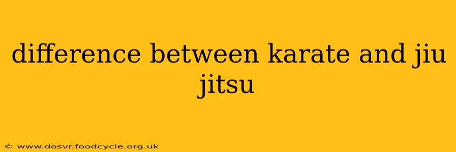 difference between karate and jiu jitsu