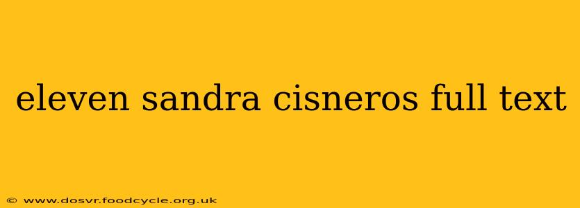 eleven sandra cisneros full text