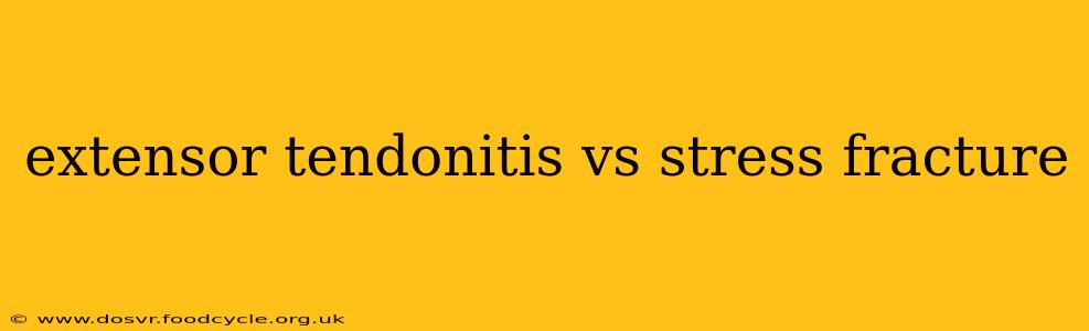 extensor tendonitis vs stress fracture