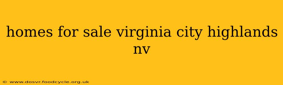 homes for sale virginia city highlands nv