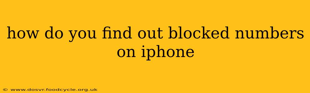 how do you find out blocked numbers on iphone