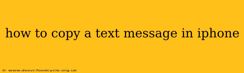 how to copy a text message in iphone