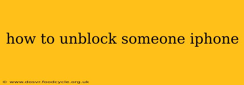 how to unblock someone iphone
