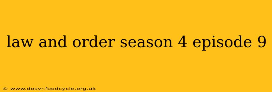 law and order season 4 episode 9