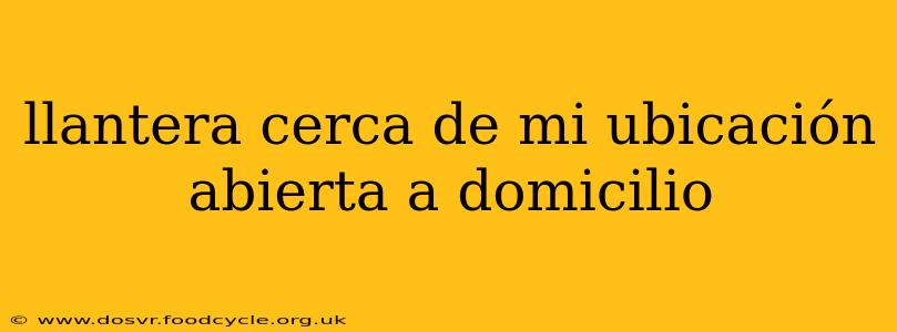llantera cerca de mi ubicación abierta a domicilio