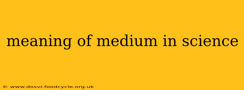 meaning of medium in science