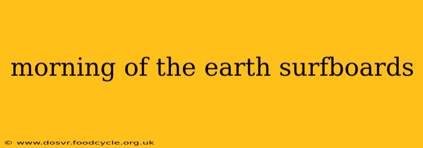morning of the earth surfboards