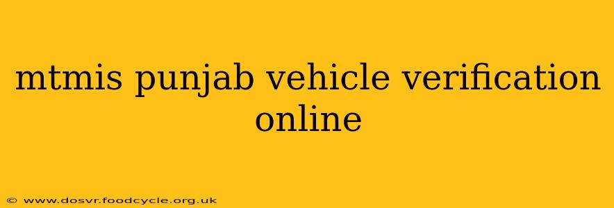 mtmis punjab vehicle verification online
