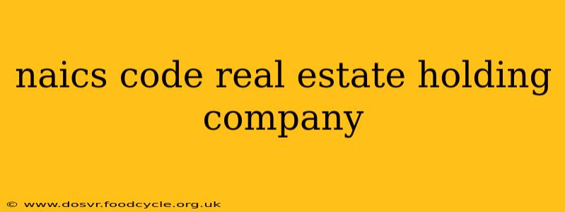 naics code real estate holding company