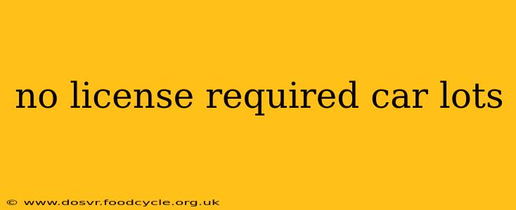 no license required car lots
