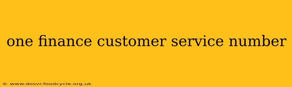 one finance customer service number
