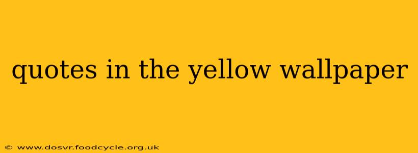 quotes in the yellow wallpaper