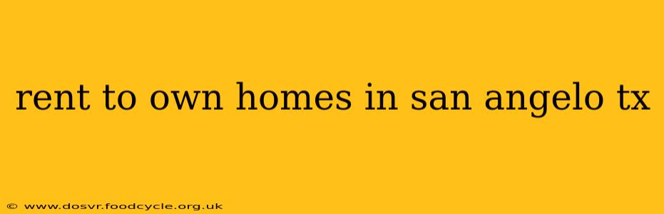 rent to own homes in san angelo tx
