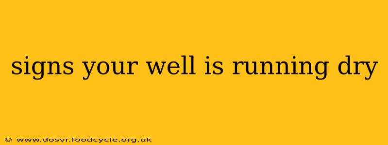 signs your well is running dry