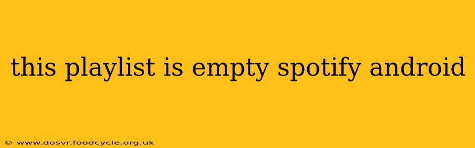 this playlist is empty spotify android