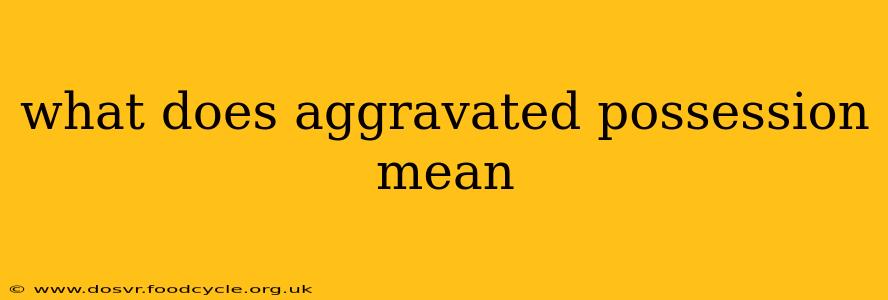 what does aggravated possession mean