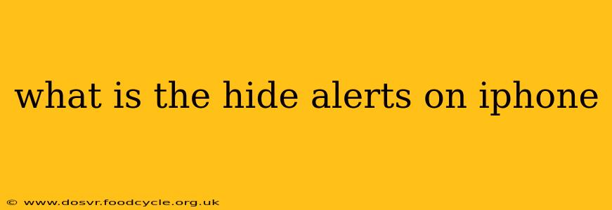 what is the hide alerts on iphone