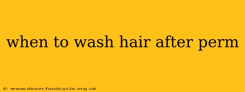when to wash hair after perm
