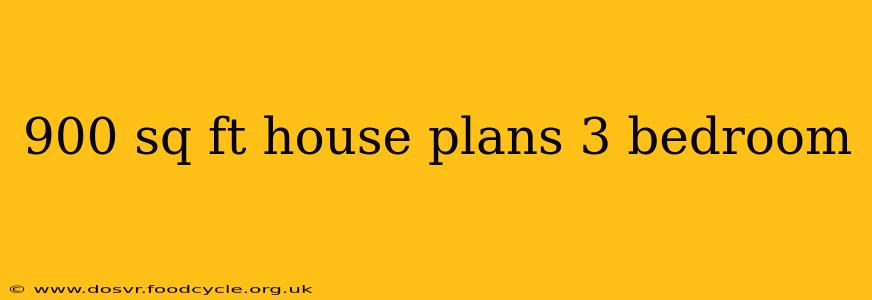 900 sq ft house plans 3 bedroom