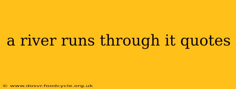 a river runs through it quotes