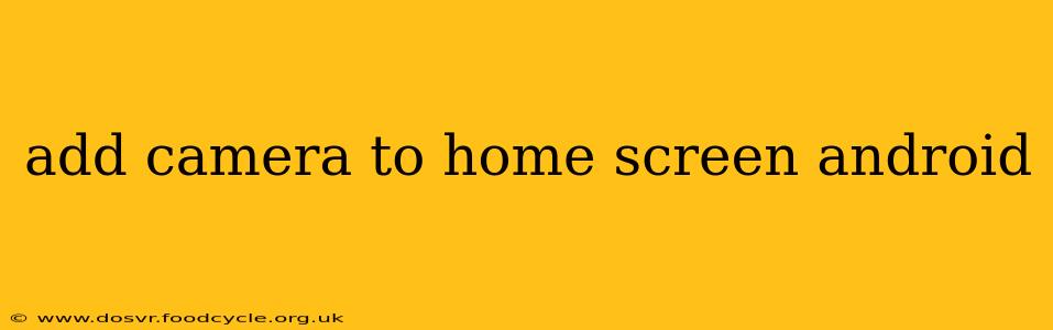 add camera to home screen android