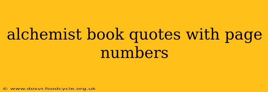 alchemist book quotes with page numbers