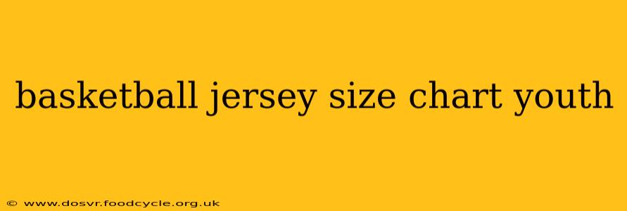 basketball jersey size chart youth
