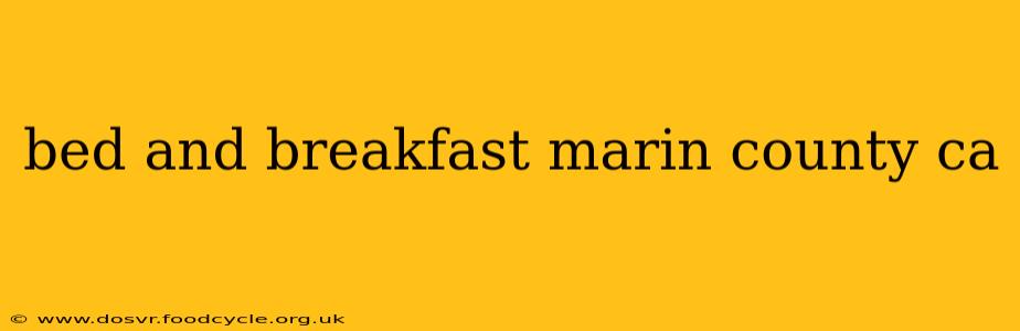 bed and breakfast marin county ca