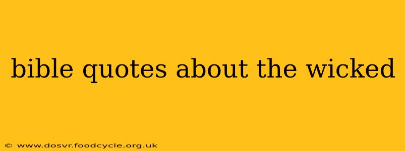 bible quotes about the wicked