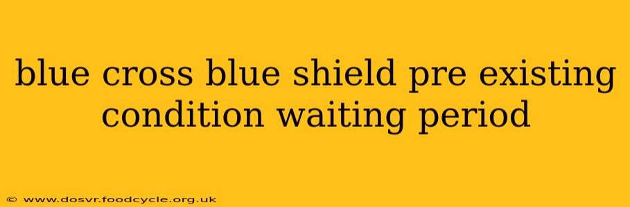 blue cross blue shield pre existing condition waiting period