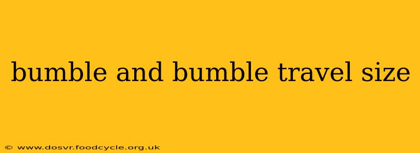 bumble and bumble travel size