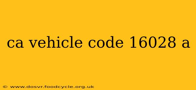 ca vehicle code 16028 a