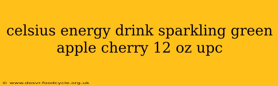 celsius energy drink sparkling green apple cherry 12 oz upc