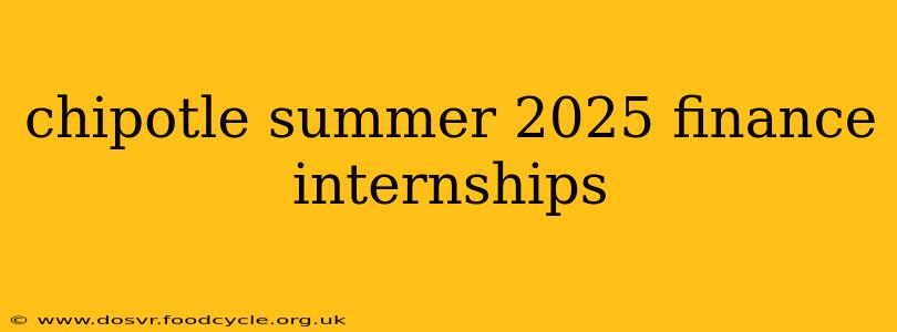 chipotle summer 2025 finance internships