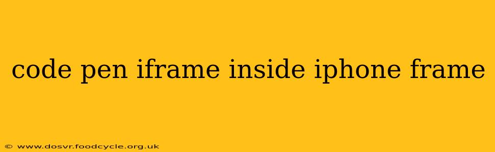 code pen iframe inside iphone frame