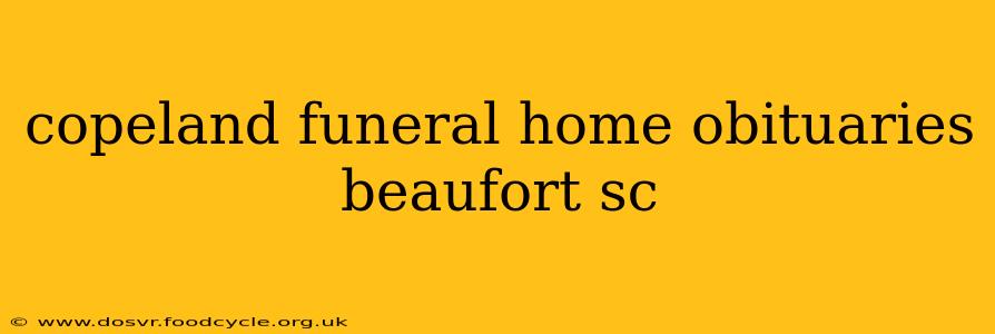 copeland funeral home obituaries beaufort sc