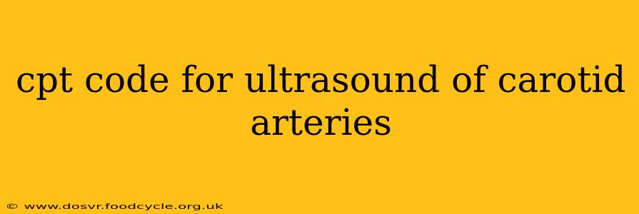cpt code for ultrasound of carotid arteries