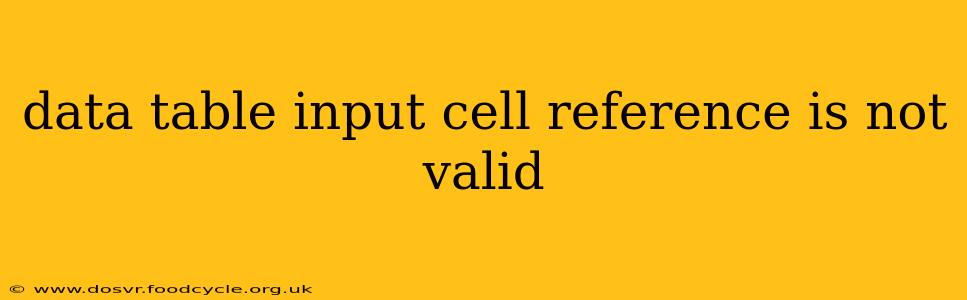data table input cell reference is not valid