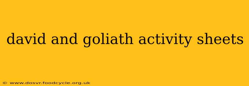 david and goliath activity sheets