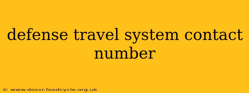 defense travel system contact number