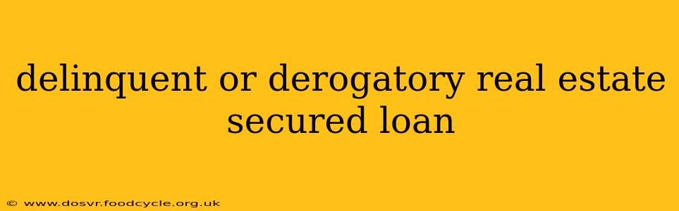 delinquent or derogatory real estate secured loan