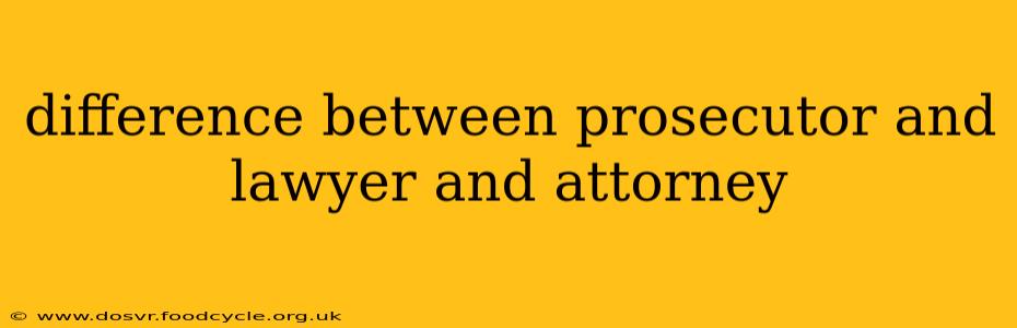 difference between prosecutor and lawyer and attorney