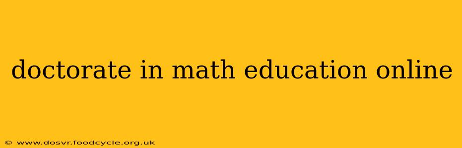 doctorate in math education online