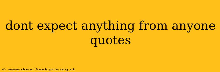 dont expect anything from anyone quotes