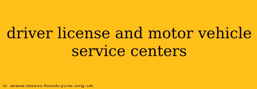 driver license and motor vehicle service centers